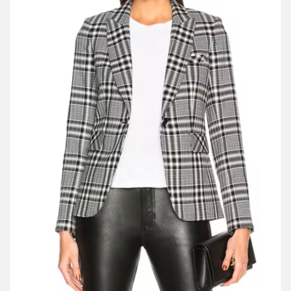 Veronica Beard Ada Dickey Jacket Black Blue Plaid Size 2 - Picture 4 of 9